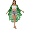 thumbnail image 2 of Women's Crochet Long Vest Boho Sleeveless Kimono Cardigan Swimwear Cover up, 2 of 6