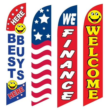 4 Advertising Swooper Flags Best Buys Here USA We Finance Welcome