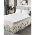 thumbnail image 4 of Spring Flowers Wrap Around Bed Skirts for California King Bed 18" Drop,Bed Skirt with Adjustable Elastic Belt Dust Ruffle Bed Valance for Bedroom Hotel Wild Floral Herb Botanical Bed Frame Cover, 4 of 7