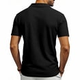thumbnail image 3 of LTTVQM Mens Textured Knit Polo Shirts 1/4 Zipper Tops Short Sleeve Casual Lightweight Spring Summer Fashion Golf Shirt Black M, 3 of 4
