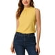 thumbnail image 1 of INSPIRAR CHIC Blusa sin mangas con cuello alto y volantes para mujer, color amarillo, 1 of 6