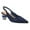 Navy, variant on Women Pointed Toe Rhinestone Slingback Pumps Buckled Strap Crystal Low Heels Elegant Party Bridal Sandals Size 8 Gold