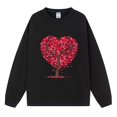 thumbnail image 4 of Baqcunre Crewneck Sweatshirts Print Loose Round Neck Pullover TopsLong Sleeve Workout Shirts Blouse Valentine Day(Black S-XXL),Womens Sweatshirt Womens Tops Valentine'S Day Shirts For Women, 4 of 4