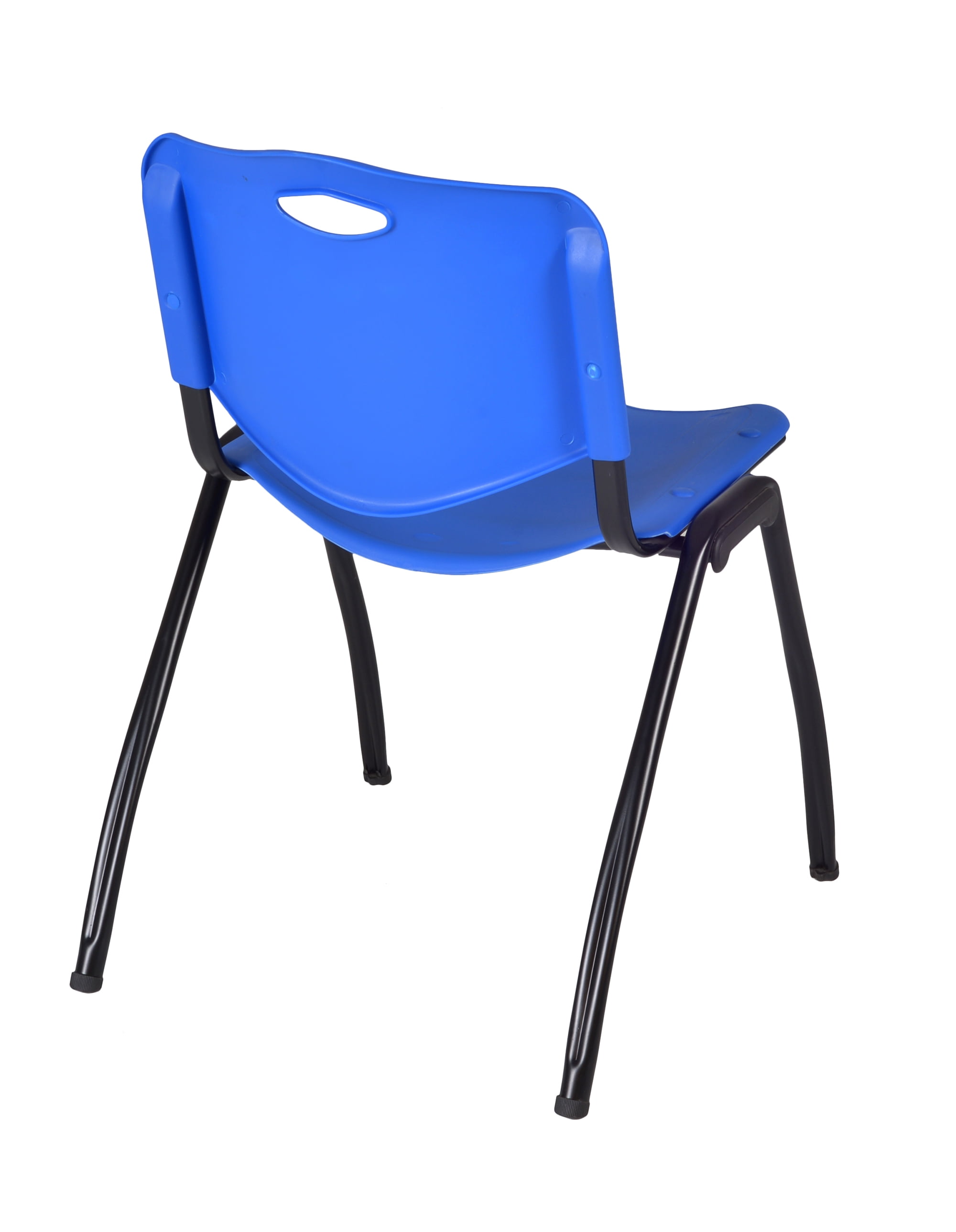 Regency Cain 66" x 24" Training Table Gray and 2 'M' Stack Chairs Blue (MTRCT6624GY47BE)