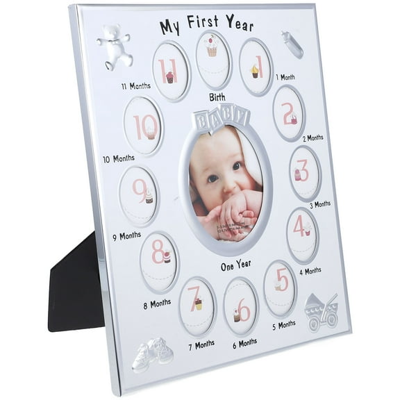 IFANLANDOR Memory Picture Frame 1Pcs White Rectangular Metal 12.2x10.2x0.8in for Baby First Year