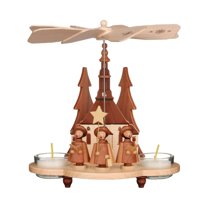 Alexander Taron 7.5" Brown and Red Christian Ulbricht Carolers Pyramid Candle Holder Decoration