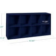 thumbnail image 2 of Bookcase 8-Cube Storage Organizer, 11in Shelf Opening, Bookshelf, Toy Storage, Customizable w/ 3 Removable Back Panels - Navy, 2 of 8