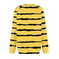 thumbnail image 4 of Otntypg Fall Womens Baggy Sweatshirts Lightweight Casual Striped Color Block Printed Long Sleeve Oversized Crewneck Pullover Tops with Pockets Trendy Basic Tunic Outfit Clothes Yellow S, 4 of 5