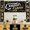 thumbnail image 6 of Joyfy 3 Pcs Large Graduaiton Banners Set, Class of 2026 Graduation Decorations, Gold & Black Congrats Grad Party Backdrop and Banner Hanging Porch Supplies for College Graduation Indoor/Outdoor Decor, 6 of 7