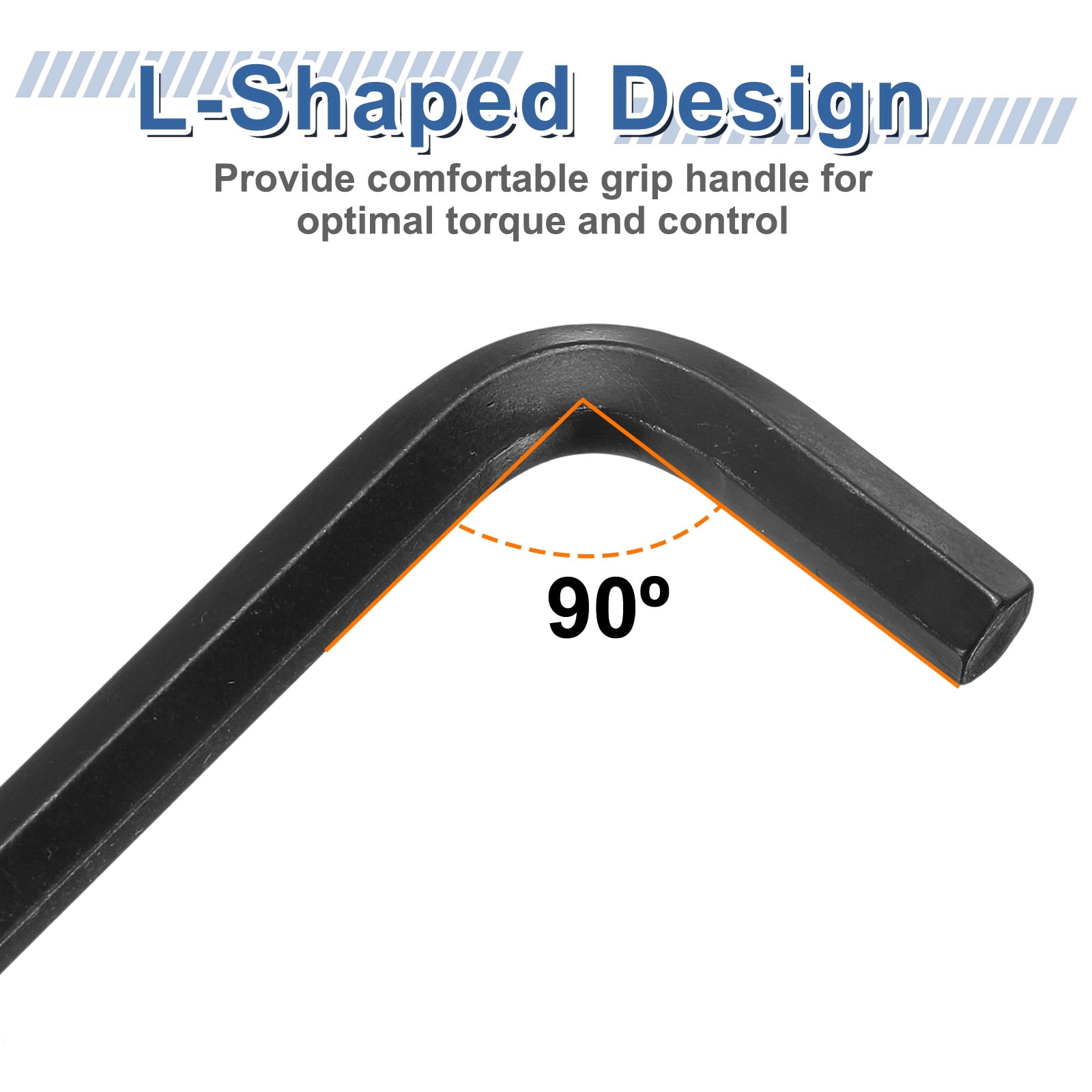 Uxcell 30pcs Hex Key Wrench 3/16" 45# Carbon Steel L-Shape Hexagon SAE Wrenches Repairing Tool for Home DIY Bike Motorcycle Repair, Black