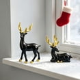 thumbnail image 4 of 2 Pcs Christmas Resin Reindeer Statue Small Christmas Seated and Standing Deer Figurine, Reindeer Ornaments for Living Room, Wine Cabinet, Display Stand, Bedroom, Office Desktop, 4 of 7