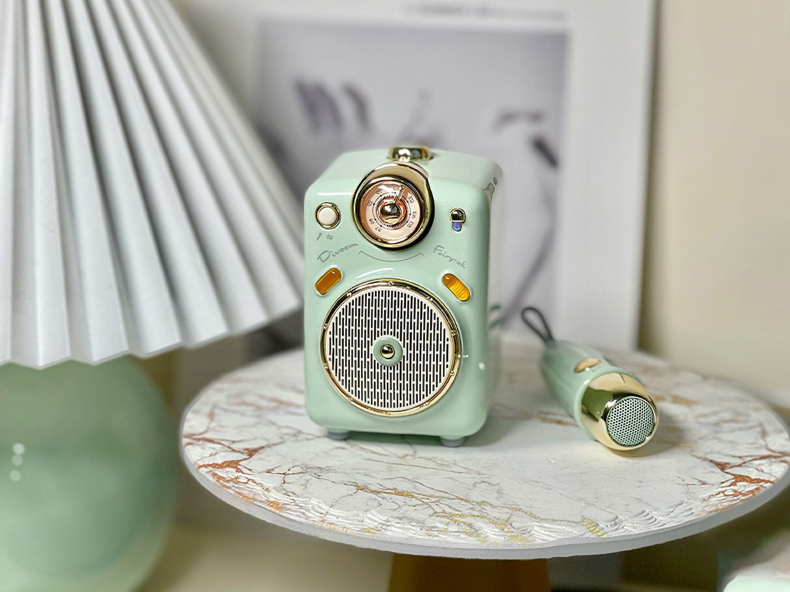 Divoom Fairy-OK Wireless Portable Karaoke Microphone Bluetooth Speaker, Green