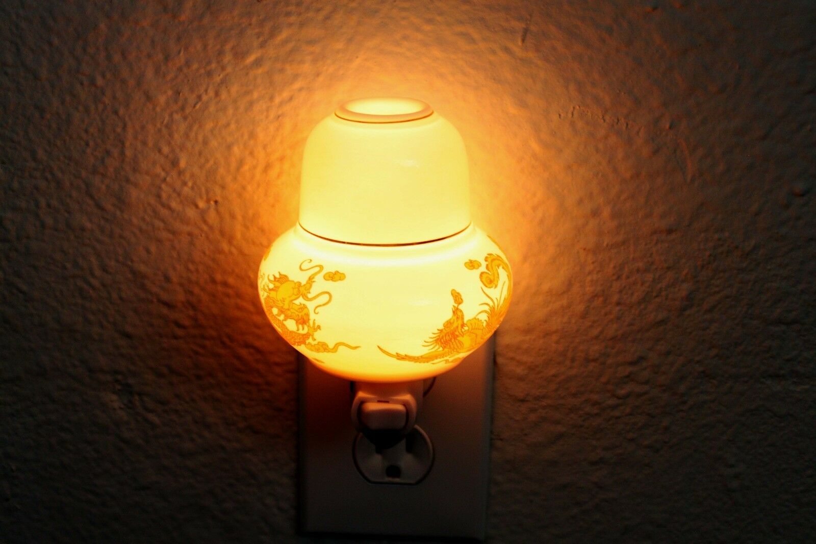 Dragon Phoenix Porcelain Night Light Lamp Candle Aromatherapy Oil Warmer Burner COD01