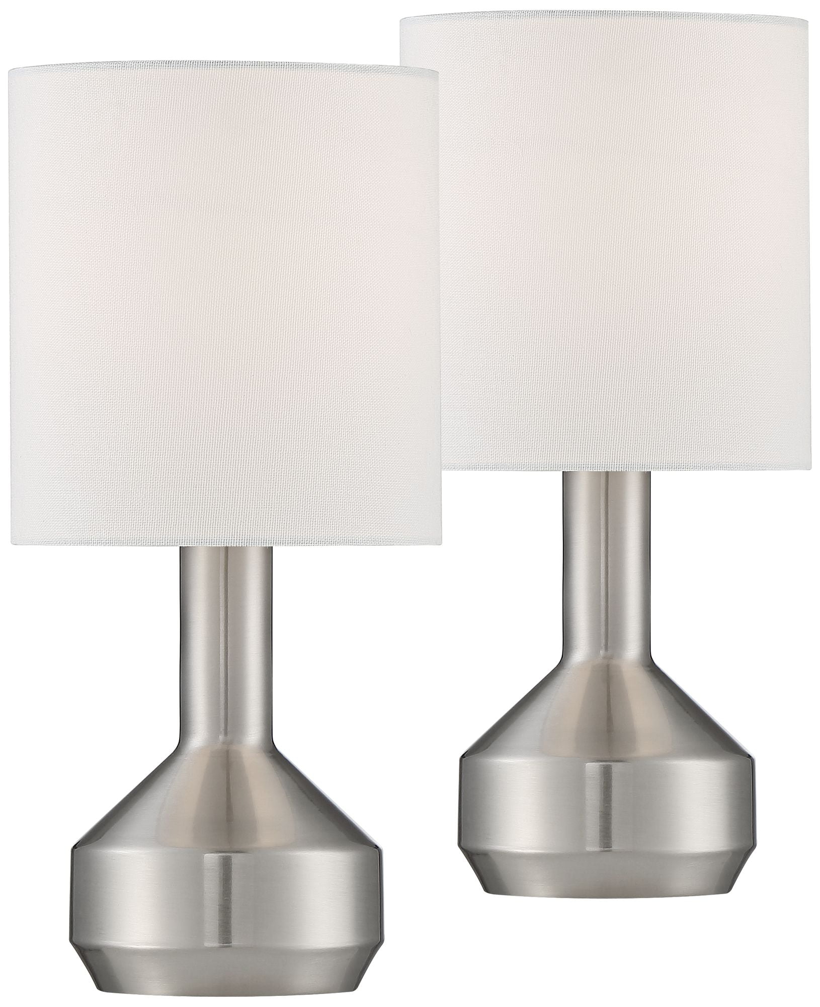 360 Lighting Syd 14 3/4" High Brushed Nickel Accent Table Lamps Set of 2