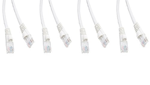 CNE477836 CAT5E Hi-Speed LAN Ethernet Patch Cable 50 Feet Snagless/Molded Boot C&E 4 Pack White 