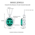 thumbnail image 4 of Rosec Jewels Lab Grown Emerald Pendant Necklace with Diamond Halo for Women - AAAA Grade, 925 Sterling Silver, 4 of 6