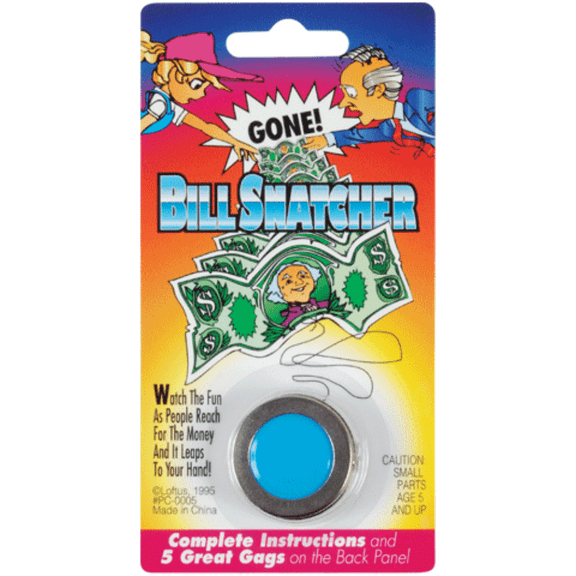 Loftus Bill Snatcher Chase The Dollar Fun and Easy Prank for Everyone, Silver