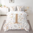 thumbnail image 2 of Homewish Monogrammed T Theme 7-Piece Bedding Comforter Set,Rustic Flower Floral King Bedding Sets,Cartoon Daisy Bed Sheets For Girl Teens,Ultra Soft Bedroom Decor Reversible, 2 of 8