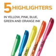 thumbnail image 2 of Highlighter set, angled tip, 5-piece pack, multiple colors, ideal for tidying and coloring., 2 of 7