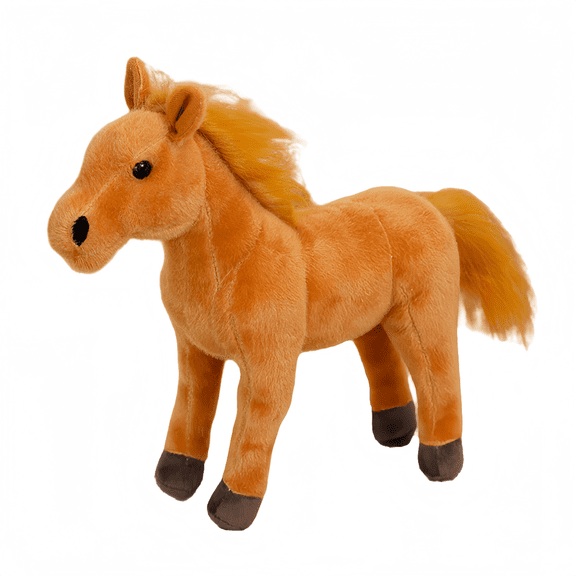 Horse Stuffed Animal Plush - Realistic Foal Plush Toy - Playful Interaction - Light Brown 15.7Inches