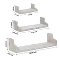 thumbnail image 5 of Wall-Mounted Floating Wall Shelves with Metal Brackets, Set of 3 - Rustic Gray, 5 of 7