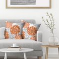 thumbnail image 3 of Orange Pillow Covers 18x18 Inch 2 Pcs,Fall Colored Geometric Dahlia Decorative Throw Pillows,Summer Rust Gray Flower Outdoor Decor Pillowcase Linen Square Cushion Cover Gift for Porch Patio Couch, 3 of 6