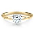 thumbnail image 3 of Gem Stone King 14K Two Tone Gold White Moissanite Solitaire Engagement Ring for Women | 1.08 Cttw | Heart Shape 6.5MM | Available in Size 5,6,7,8,9, 3 of 7