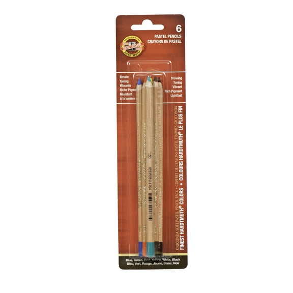 Koh-I-Noor Gioconda Assorted Pastel Pencil Set, 6 Pencils per Set