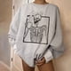 thumbnail image 2 of Sudadera con capucha y manga larga con estampado informal de Halloween para mujer, 2 of 9