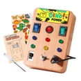 thumbnail image 3 of Tablero de actividades Montessori con interruptor de luces, juguetes de viaje, tablero sensorial educativo para habilidades motoras finas para niños y S, 3 of 8
