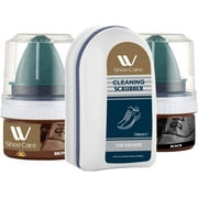 Northlandz Black & Brown Shoe Cream Polish Kit with Cleaning Scrubber, New Shoe Clean Kit, Pack of 3