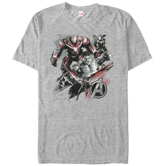 Men's Marvel Avengers: Infinity War Group Print  Graphic Tee Athletic Heather Small