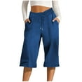 thumbnail image 6 of Ltctricy Women's Capri Sweatpants Elastic High Waisted Drawstring Cropped Wide Leg Pants Lounge Athletic Joggers, 6 of 6