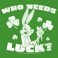 thumbnail image 2 of Boy's Looney Tunes St. Patrick's Day Bugs Bunny Who Needs Luck?  Graphic Tee Kelly Green X Large, 2 of 4