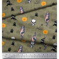 thumbnail image 3 of Soimoi Green Moss Georgette Fabric Hand,Snake & Skull Halloween Print Sewing Fabric Yard 42 Inch Wide, 3 of 3