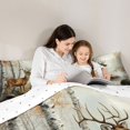 thumbnail image 4 of Castle Fairy Vintage Oil Paint Spotted Deer Full Size Comforter Sets 3-Piece,Autumn Birch Creek Pine Bedding Comforter Set,Ochre Brown Cream,Reversible,1 Comforter and 2 Pillowcases, 4 of 6