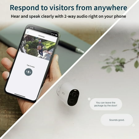 Arlo - Essential Spotlight Camera – Indoor/Outdoor Wire-Free 1080p Security Camera - White