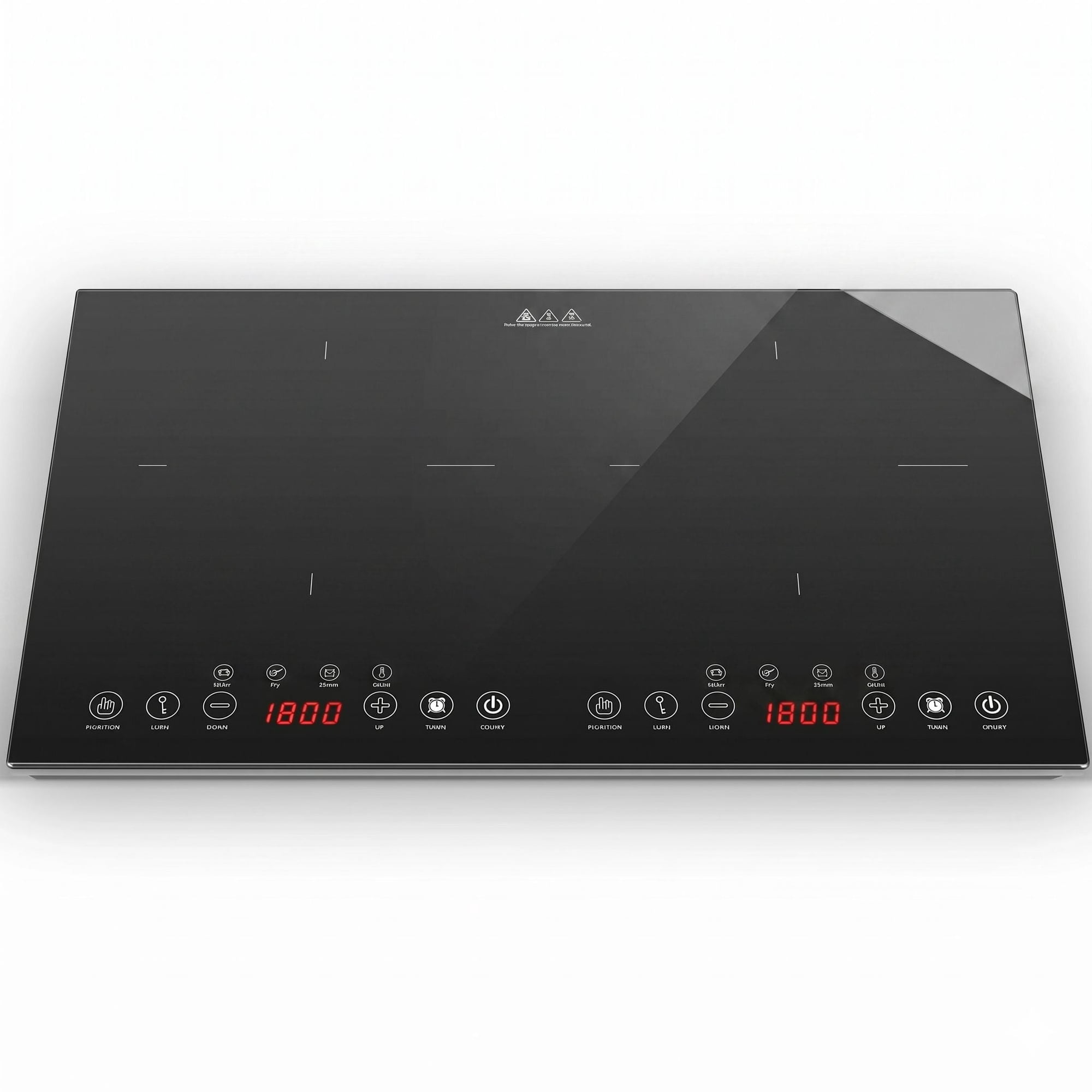 Induction Cooktop 30 inches 2-Burner, 1800W Touch Control Built-In Electric Stove Top, Black Glass