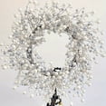 thumbnail image 2 of 24 Inch Winter Front Door Wreath Pearl White and Silver Berry Christmas Wreath Metallic Effect Winter Berry Wreath for Front Door Wall Window Hanging Christmas Decoration Home Decor, 2 of 7