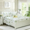 thumbnail image 6 of LANPEI Shabby Green Floral Sheet Set 100% Cotton Bed Sheet Set Green White Natural Hypoallergenic Bedding Set,4pcs-Twin, 6 of 6