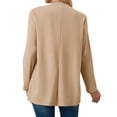 thumbnail image 4 of HUBERY Women Open Front Long Sleeve Spliced Solid Color Jacket Blazer, 4 of 7