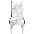 thumbnail image 7 of TSOVTHRID White Marble Texture Print Quilted Seat Cushion Covers for Kitchen, Stretchy Cozy Anti-Slip Chair Covers, Adjustable Dining Chair Slipcovers with Elastic Band, Set of 1, 7 of 7