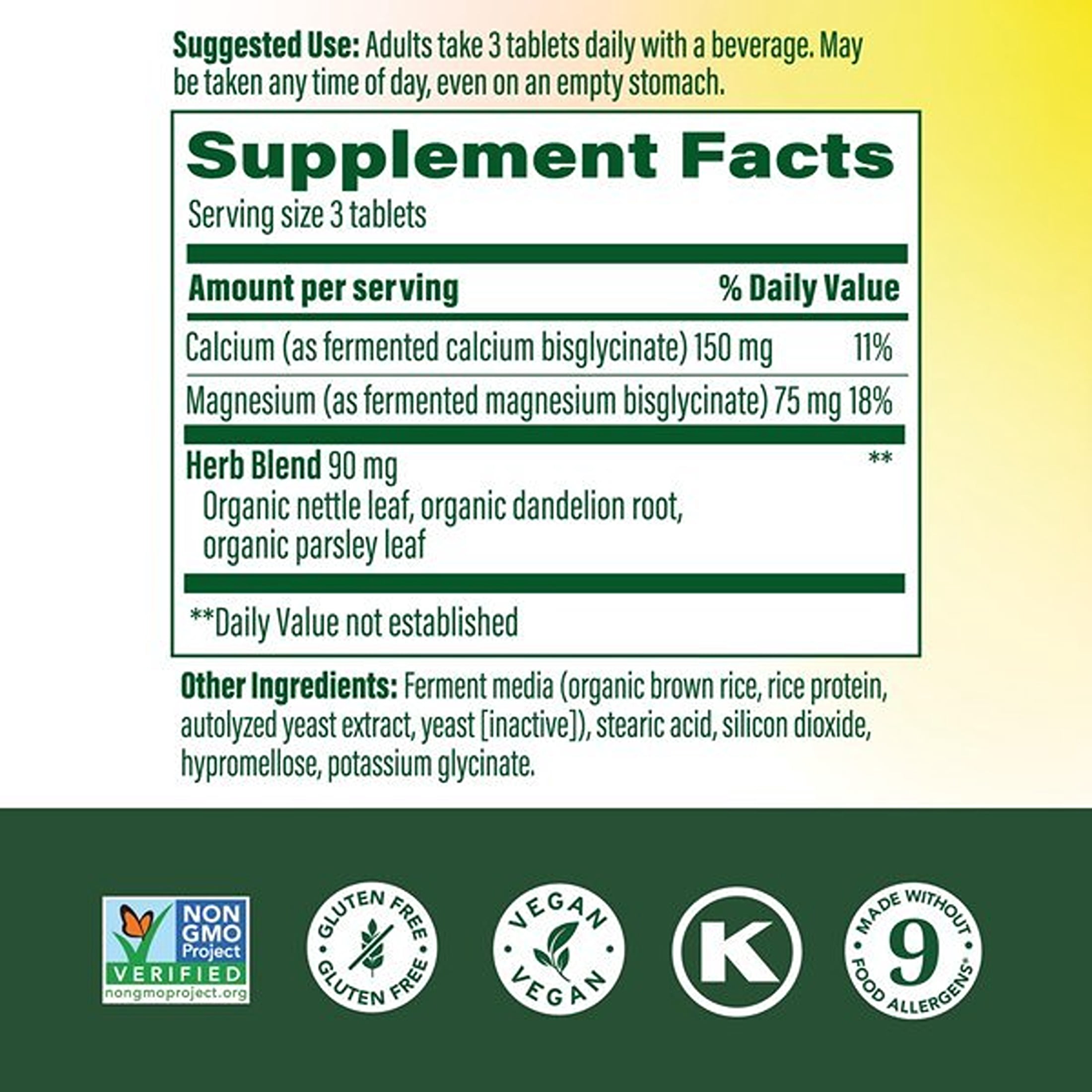 MegaFood Calcium & Magnesium - Fermented Glycinate - Bone & Heart Health - 30 Servings