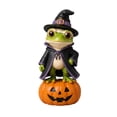 thumbnail image 2 of Dreisshy Halloween Mini Pumpkins, Halloween Trinkets, Witch Cat or Skeleton on Pumpkin for Table Top, Fireplace Mantle, Shelf Decorations, F, 2 of 9