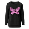 thumbnail image 5 of WREESH Breast Cancer Awareness Sweatshirt Women Pink Ribbon Long Sleeve Crewneck Sweatshirts Fall Casual Loose Comfy Rib Pullover Trendy Graphic Tee Tops Black G, 5 of 6