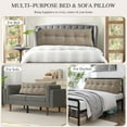 thumbnail image 5 of Lovote Triangular Headboard Pillow with Side Pockets, Bed Rest Reading Pillow, Removable & Washable Cover, Wheat Ear Velvet Texture Daybed Wedge Pillow for King Beds, 5 of 8
