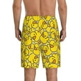 thumbnail image 3 of Bixox Men's Ducky Cartoon Animal Yellow printed lightweight casual shorts, soft sleep shorts with pockets., 3 of 7