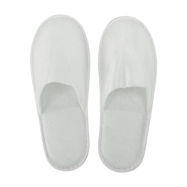 Zapatillas desechables plegables de punta cerrada antideslizantes para hotel, 1 par, blancas
