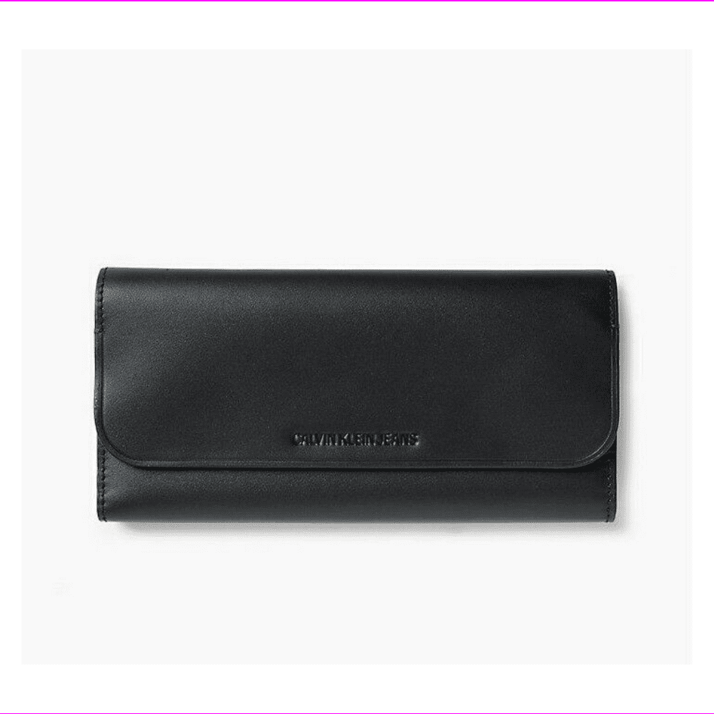 Calvin Klein Jeans Women's Leather Trifold Wallet Black