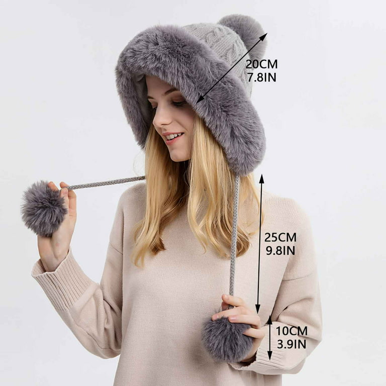 Dorkasm Womens Trendy Faux Fur Beanie Hat Cool Fashion Fleece